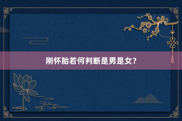 刚怀胎若何判断是男是女？