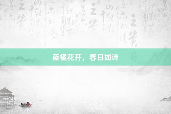 蓝楹花开，春日如诗